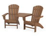 POLYWOOD Nautical 3-Piece Curveback Adirondack Set with Angled Connecting Table in Teak image