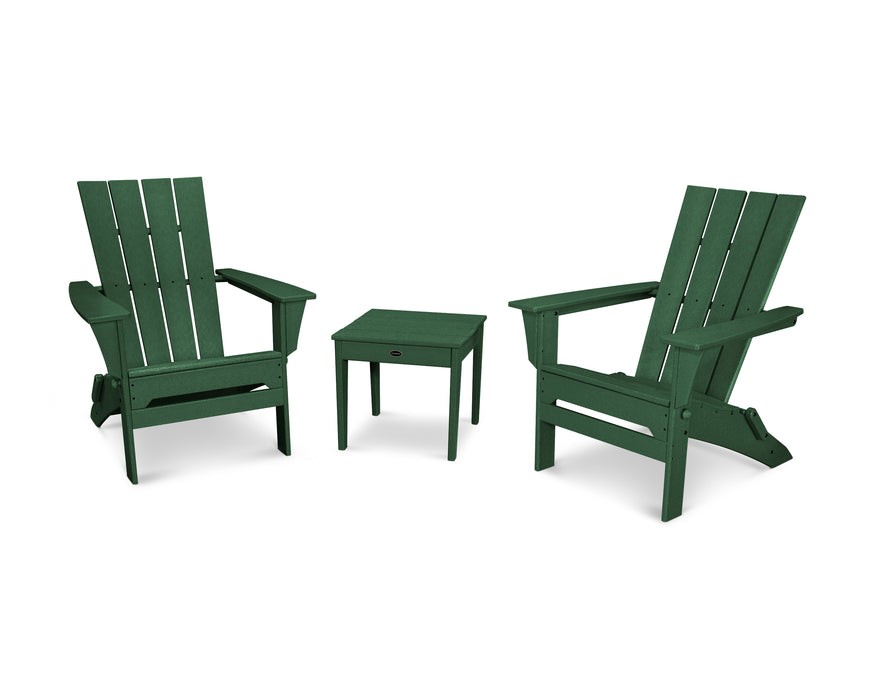 POLYWOOD Quattro 3-Piece Adirondack Set in Green image