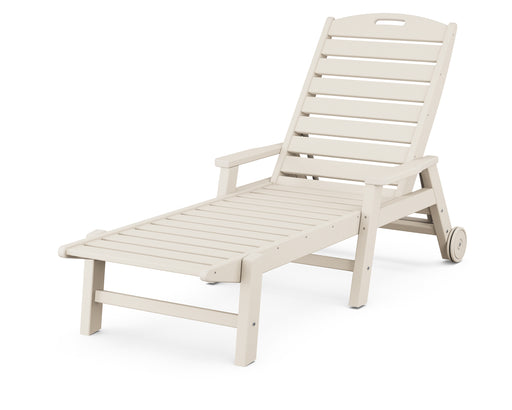POLYWOOD Nautical Chaise with Arms & Wheels in Sand image