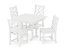 POLYWOOD Chippendale Side Chair 5-Piece Farmhouse Dining Set in White image