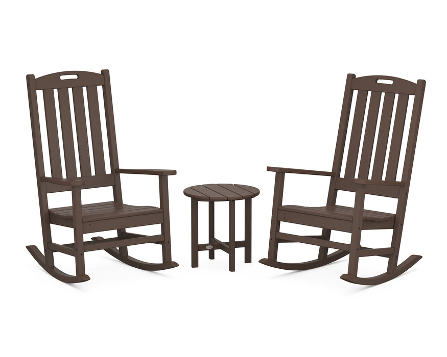 POLYWOOD Nautical 3-Piece Porch Rocking Chair Set in Mahogany image