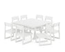 POLYWOOD EDGE Side Chair 9-Piece Dining Set with Trestle Legs in White image