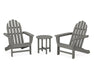 POLYWOOD Classic Adirondack 3-Piece Set in Slate Grey image