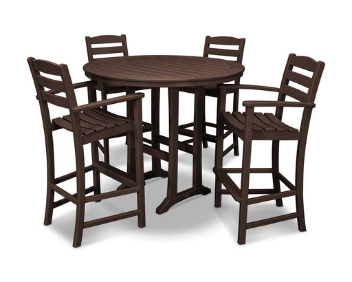 POLYWOOD La Casa Cafe 5-Piece Bar Dining Set in Mahogany image