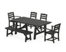 POLYWOOD La Casa Cafe 6-Piece Rustic Farmhouse Dining Set with Bench in Black image