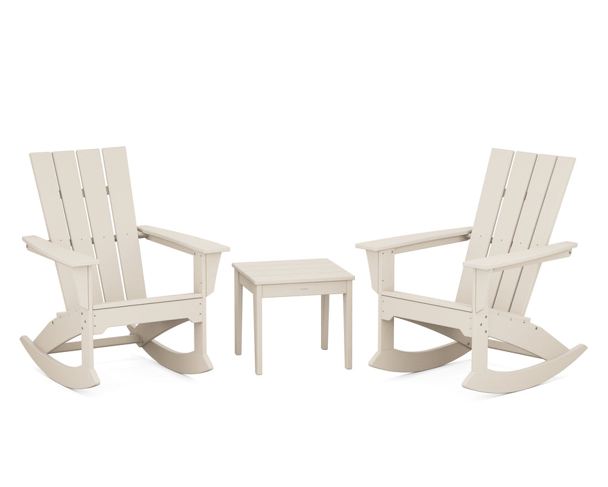 POLYWOOD Quattro 3-Piece Rocker Set in Sand