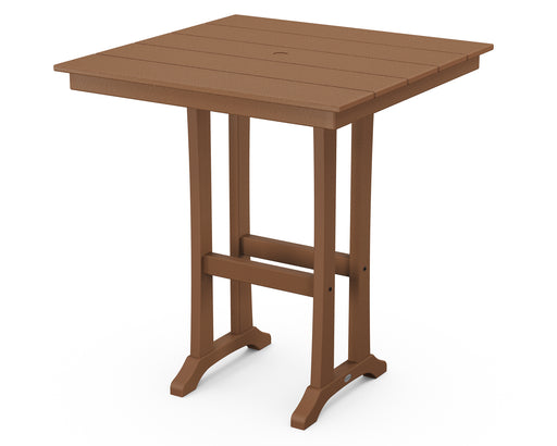 POLYWOOD Farmhouse Trestle 37" Bar Table in Teak image