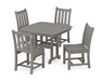 POLYWOOD Traditional Garden Side Chair 5-Piece Dining Set in Slate Grey image