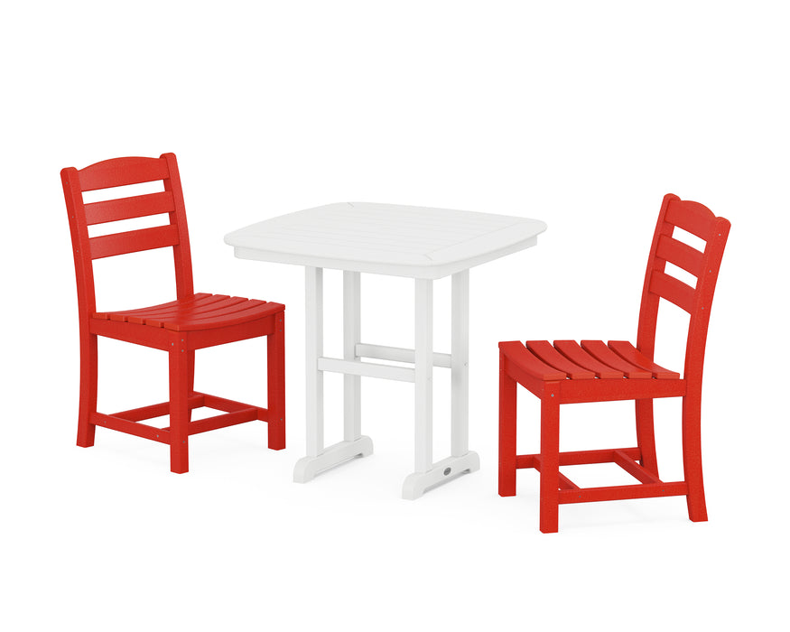 POLYWOOD La Casa Cafe Side Chair 3-Piece Dining Set in Sunset Red image