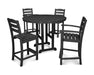 POLYWOOD La Casa Cafe 5-Piece Round Farmhouse Counter Dining Set in Black image