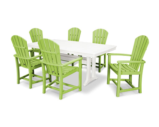 POLYWOOD 7 Piece  Palm Coast Dining Set in Lime / White image