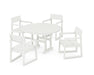 POLYWOOD EDGE 5-Piece Round Farmhouse Dining Set in Vintage White image