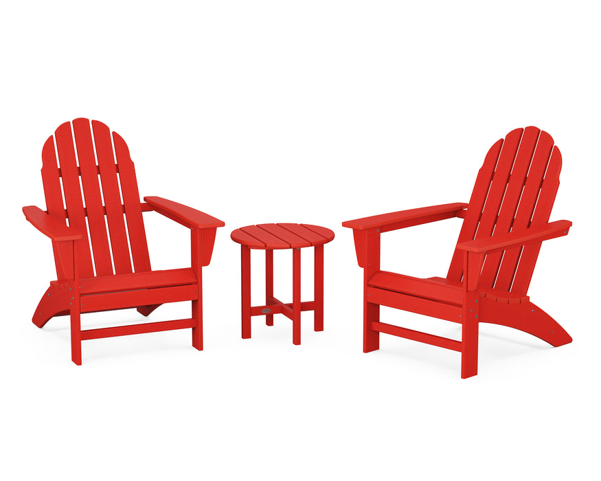 POLYWOOD Vineyard 3-Piece Adirondack Set in Sunset Red image