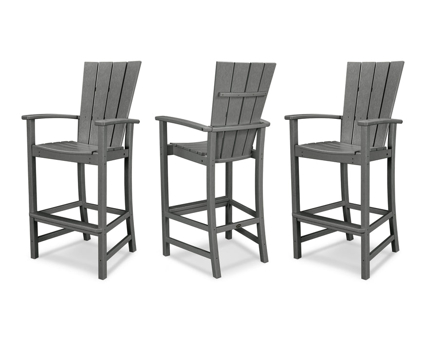 POLYWOOD Quattro 3-Piece Bar Set in Slate Grey