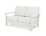 POLYWOOD Harbour Deep Seating Loveseat in Vintage White / Natural Linen image