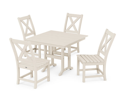 POLYWOOD Braxton Side Chair 5-Piece Farmhouse Dining Set in Sand image