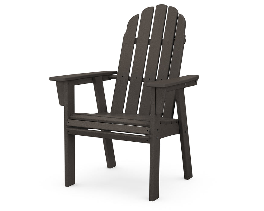 POLYWOOD Vineyard Curveback Adirondack Dining Chair in Vintage Coffee