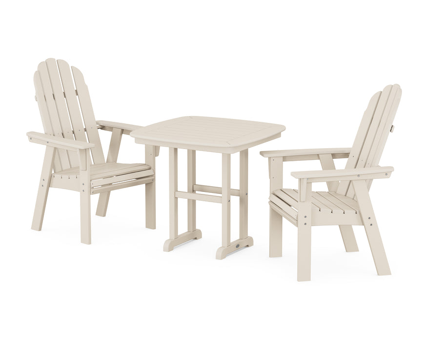 POLYWOOD Vineyard Adirondack 3-Piece Dining Set in Sand