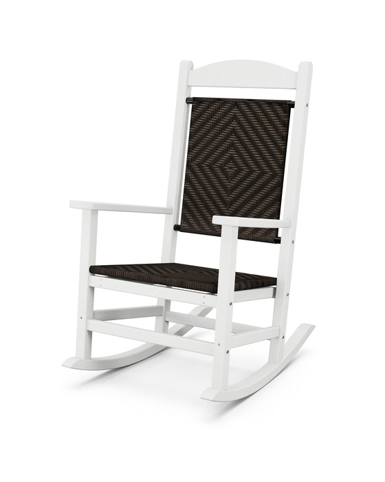 POLYWOOD Presidential Woven Rocking Chair in White / Cahaba image