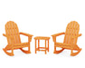 POLYWOOD Vineyard 3-Piece Adirondack Rocking Chair Set with South Beach 18" Side Table in Tangerine image