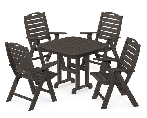 POLYWOOD Nautical Highback Chair 5-Piece Dining Set in Vintage Coffee image