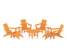 POLYWOOD Modern Adirondack Chair 9-Piece Conversation Set in Tangerine image