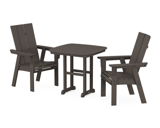 POLYWOOD Modern Adirondack 3-Piece Dining Set in Vintage Coffee image