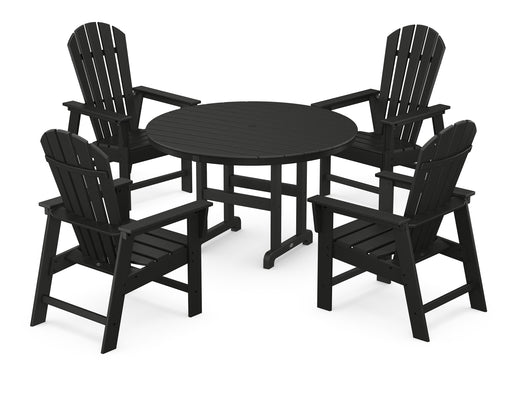 POLYWOOD South Beach 5-Piece Round Farmhouse Dining Set in Black image