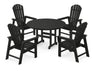 POLYWOOD South Beach 5-Piece Round Farmhouse Dining Set in Black image