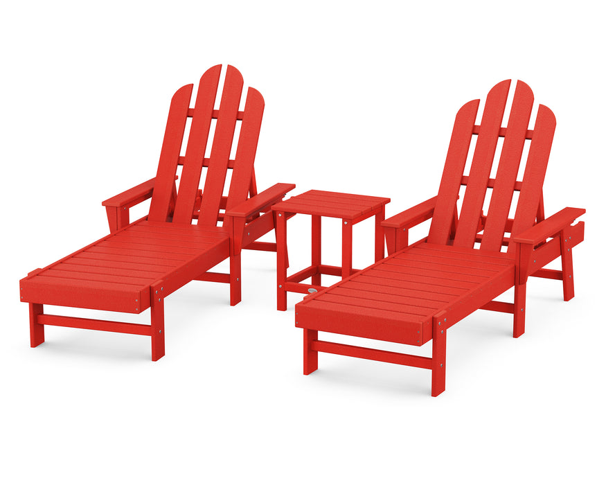 POLYWOOD Long Island Chaise 3-Piece Set in Sunset Red image