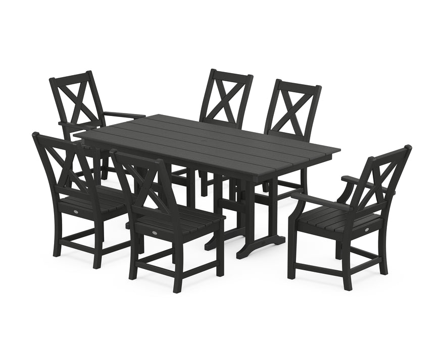 POLYWOOD Braxton 7-Piece Farmhouse Dining Set in Black image