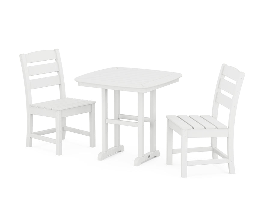 POLYWOOD Lakeside Side Chair 3-Piece Dining Set in White