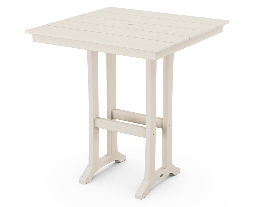 POLYWOOD Farmhouse Trestle 37" Bar Table in Sand