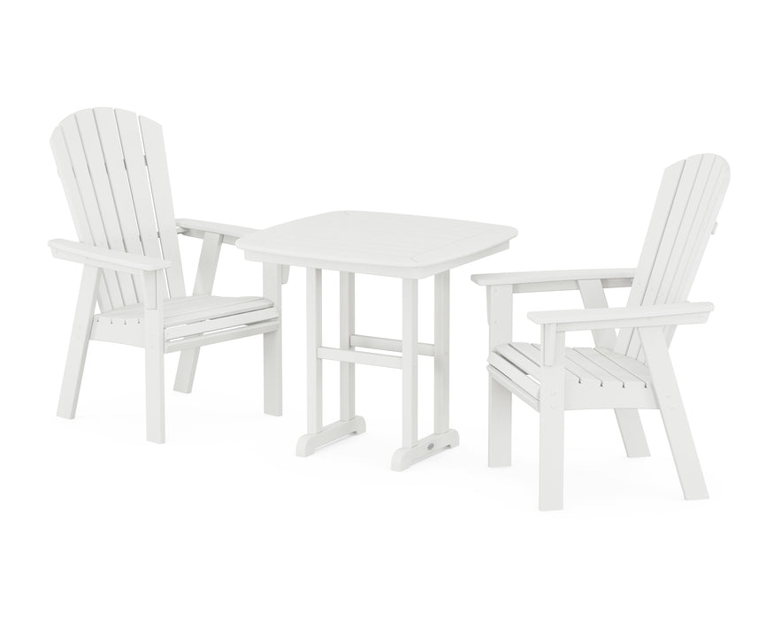 POLYWOOD Nautical Adirondack 3-Piece Dining Set in Vintage White