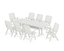 POLYWOOD Nautical Highback 9-Piece Dining Set with Trestle Legs in Vintage White image