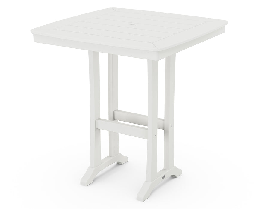 POLYWOOD Nautical Trestle 37" Bar Table in Vintage White image