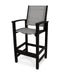 POLYWOOD Coastal Bar Chair in Black / Metallic Sling image