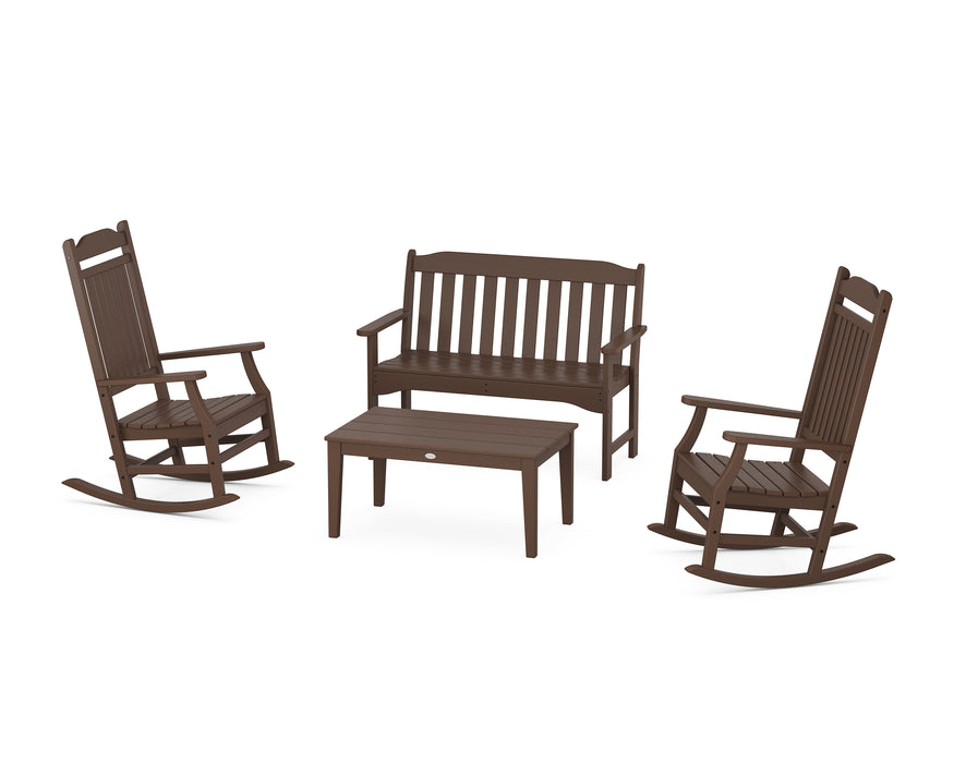 Country Living Country Living Rocking Chair 4-Piece Porch Set in Mahogany