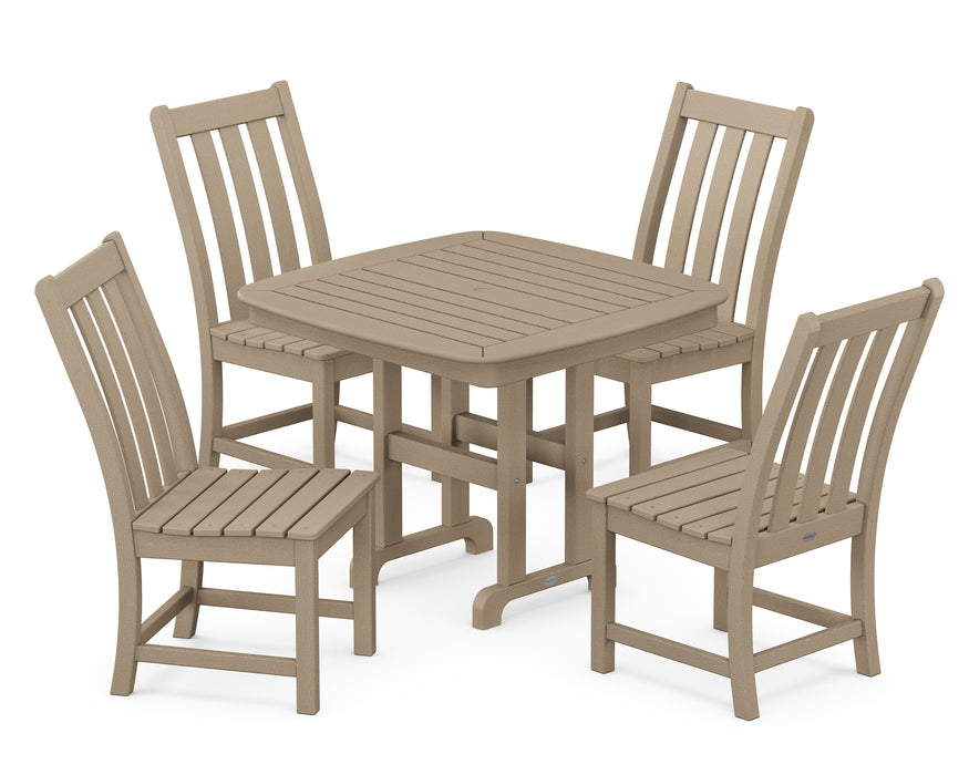 POLYWOOD Vineyard 5-Piece Side Chair Dining Set in Vintage Sahara