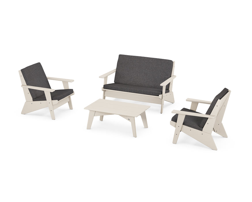 POLYWOOD Riviera Modern Lounge 4-Piece Set in Sand / Ash Charcoal image