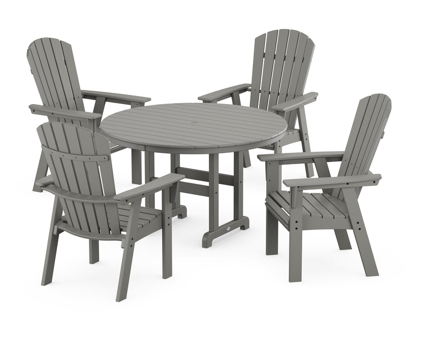 POLYWOOD Nautical Adirondack 5-Piece Round Farmhouse Dining Set in Slate Grey image