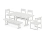 POLYWOOD EDGE 6-Piece Farmhouse Dining Set With Trestle Legs in White image