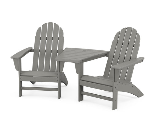 POLYWOOD Vineyard 3-Piece Adirondack Set with Angled Connecting Table in Slate Grey image