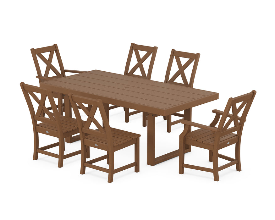 POLYWOOD Braxton 7-Piece Dining Set in Teak