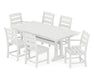 POLYWOOD Lakeside 7-Piece Farmhouse Trestle Dining Set in Vintage White image