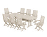 POLYWOOD Captain 9-Piece Farmhouse Dining Set with Trestle Legs in Sand image