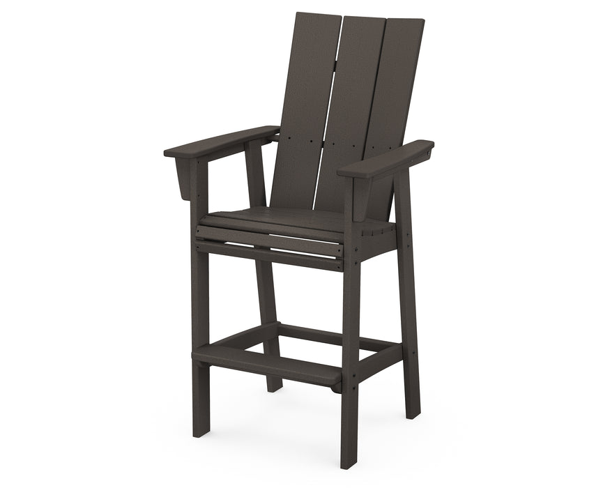 POLYWOOD Modern Curveback Adirondack Bar Chair in Vintage Coffee image