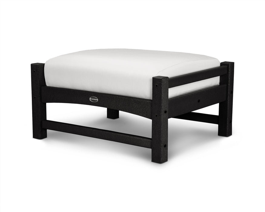 POLYWOOD Club Ottoman in Black / Bird's Eye