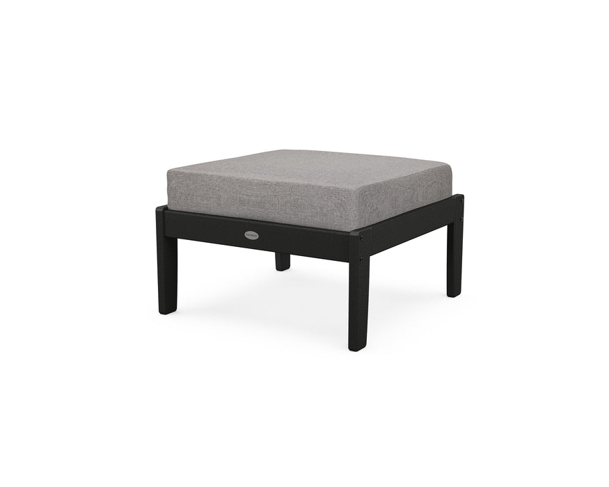 POLYWOOD Braxton Deep Seating Ottoman in Black / Grey Mist