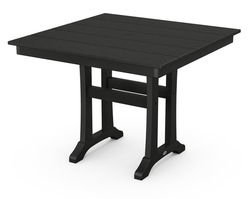 POLYWOOD Farmhouse Trestle 37" Dining Table in Black image